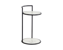 Sunpan 111343 - Parga End Table - Black - Marble Look